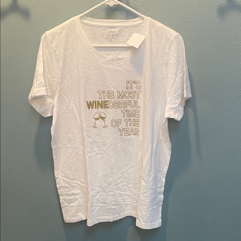 J.Crew Factory Collector Tee | XL | NWT | “Most Winederful Time of the Year” Hol